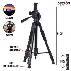 Tripé para Fotografia e Iluminação 1.8m OR-PL2604 Oberon - Preto